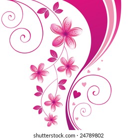 Detail Background Bunga Vector Pink Nomer 11