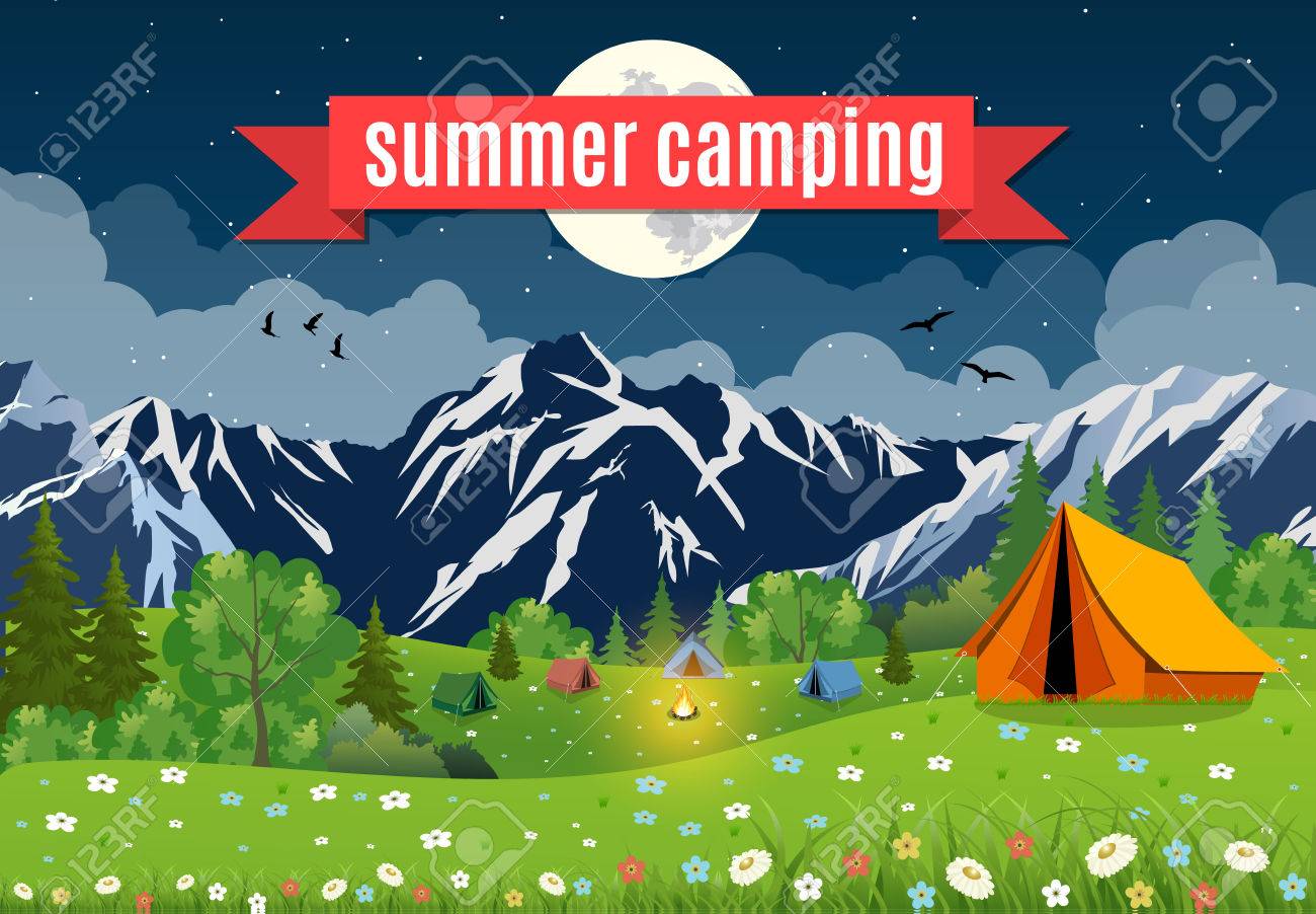 Detail Background Camping Vector Nomer 12