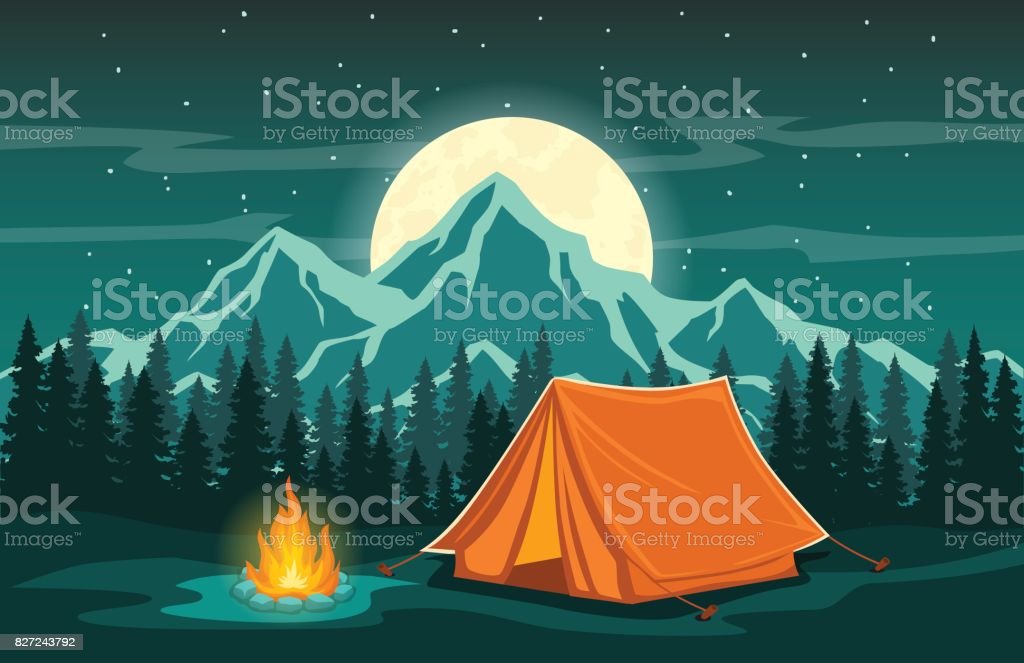 Detail Background Camping Vector Nomer 16