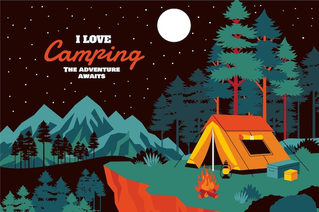 Detail Background Camping Vector Nomer 18