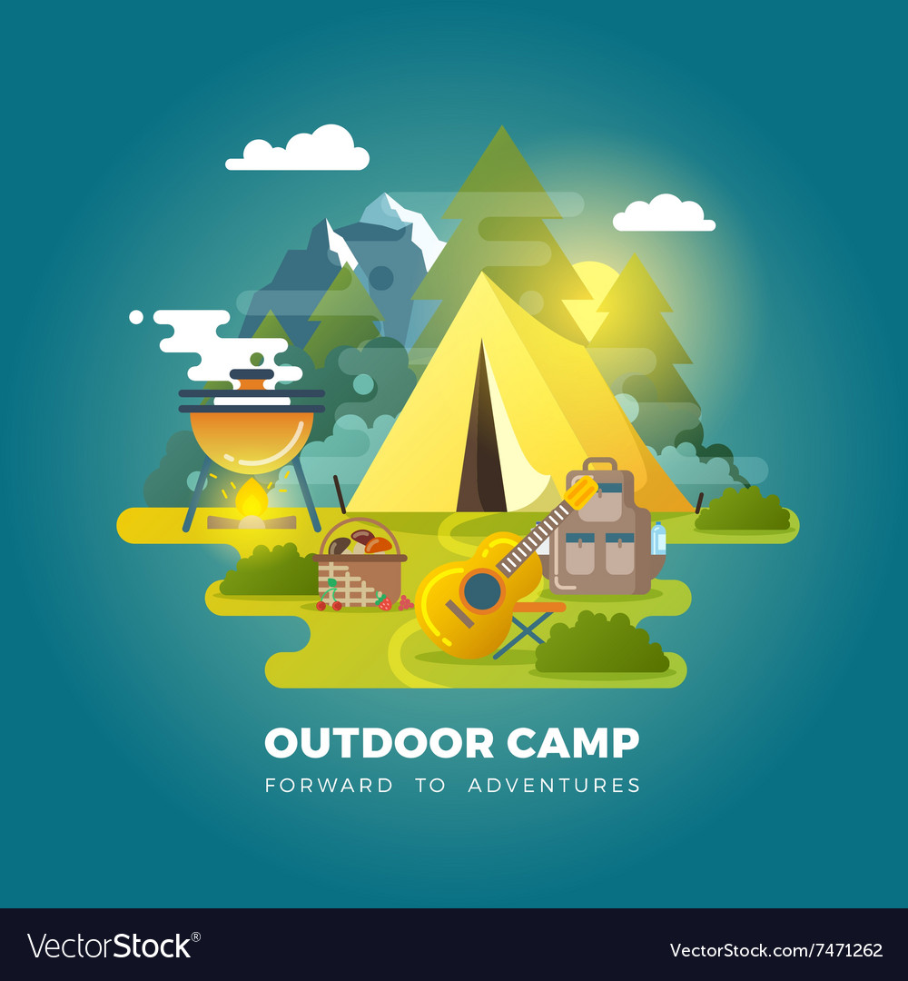 Detail Background Camping Vector Nomer 19