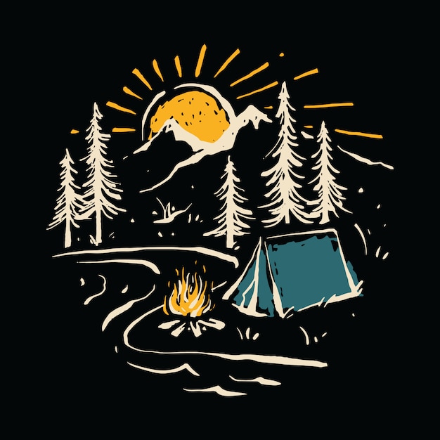 Detail Background Camping Vector Nomer 20