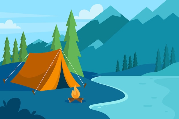 Detail Background Camping Vector Nomer 27