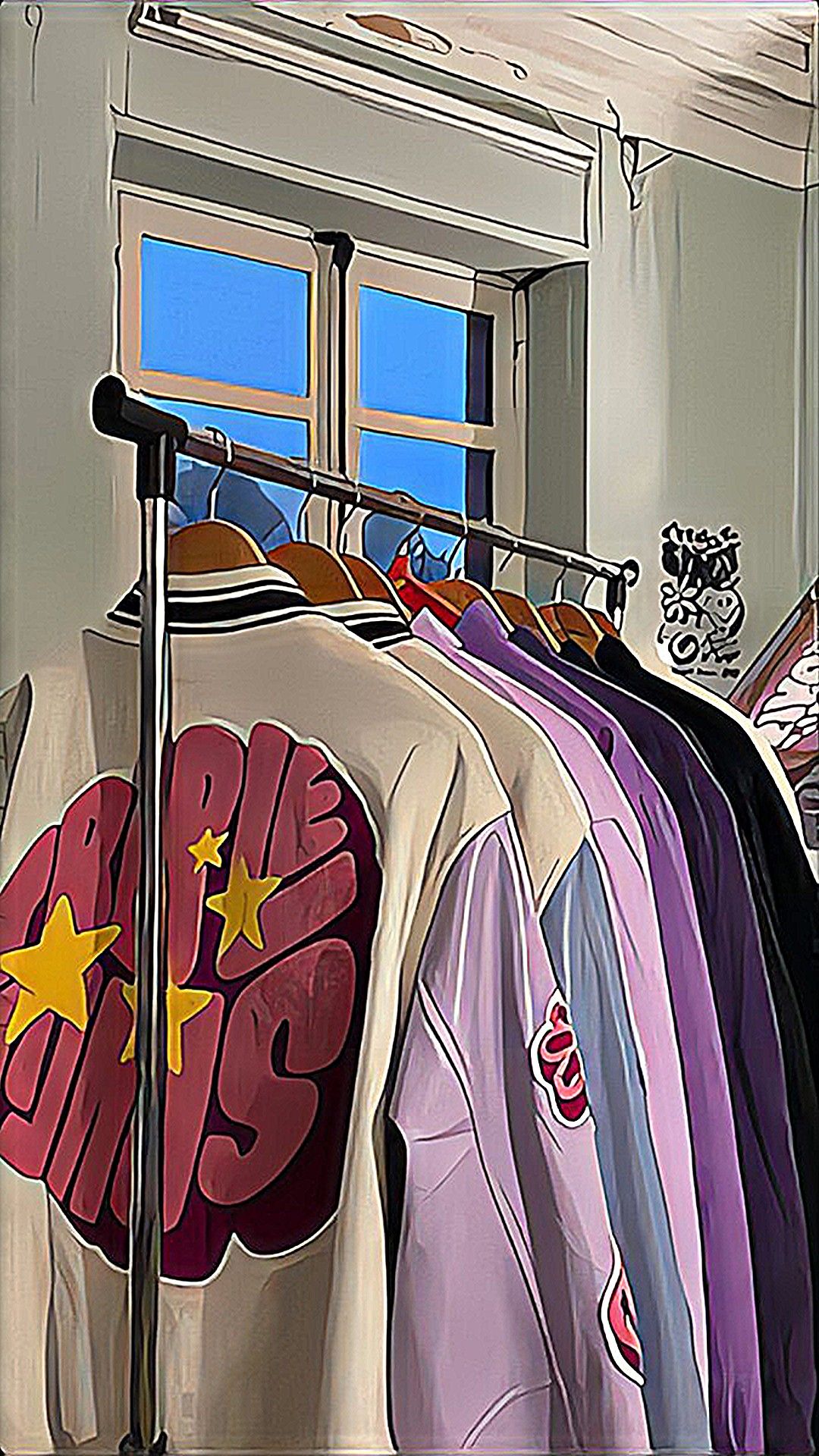 Detail Background Display Baju Nomer 50