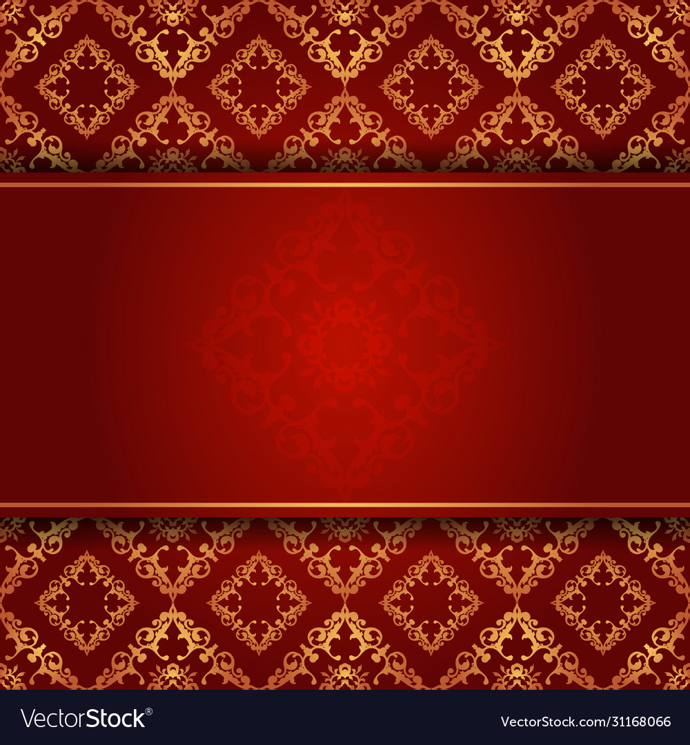 Detail Background Elegant Red And Gold Nomer 2