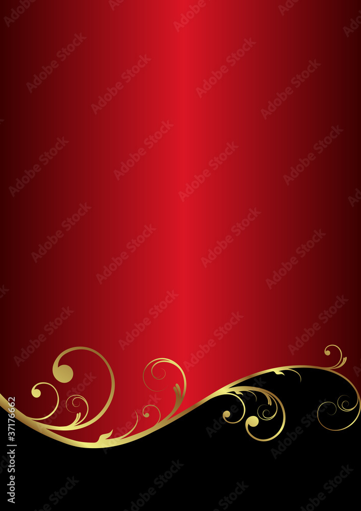 Detail Background Elegant Red And Gold Nomer 14