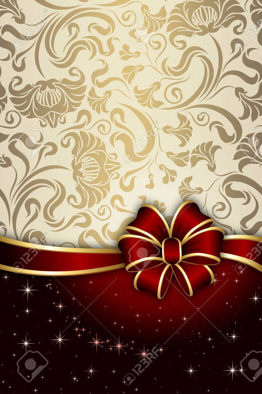 Detail Background Elegant Red And Gold Nomer 10