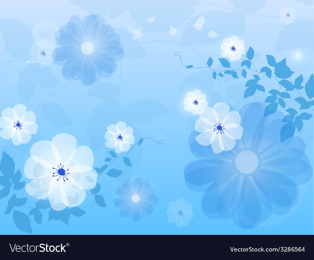 Detail Background Floral Blue Nomer 2