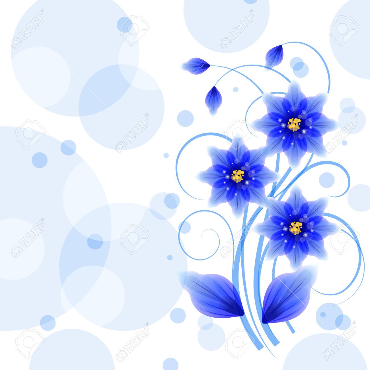 Detail Background Floral Blue Nomer 22