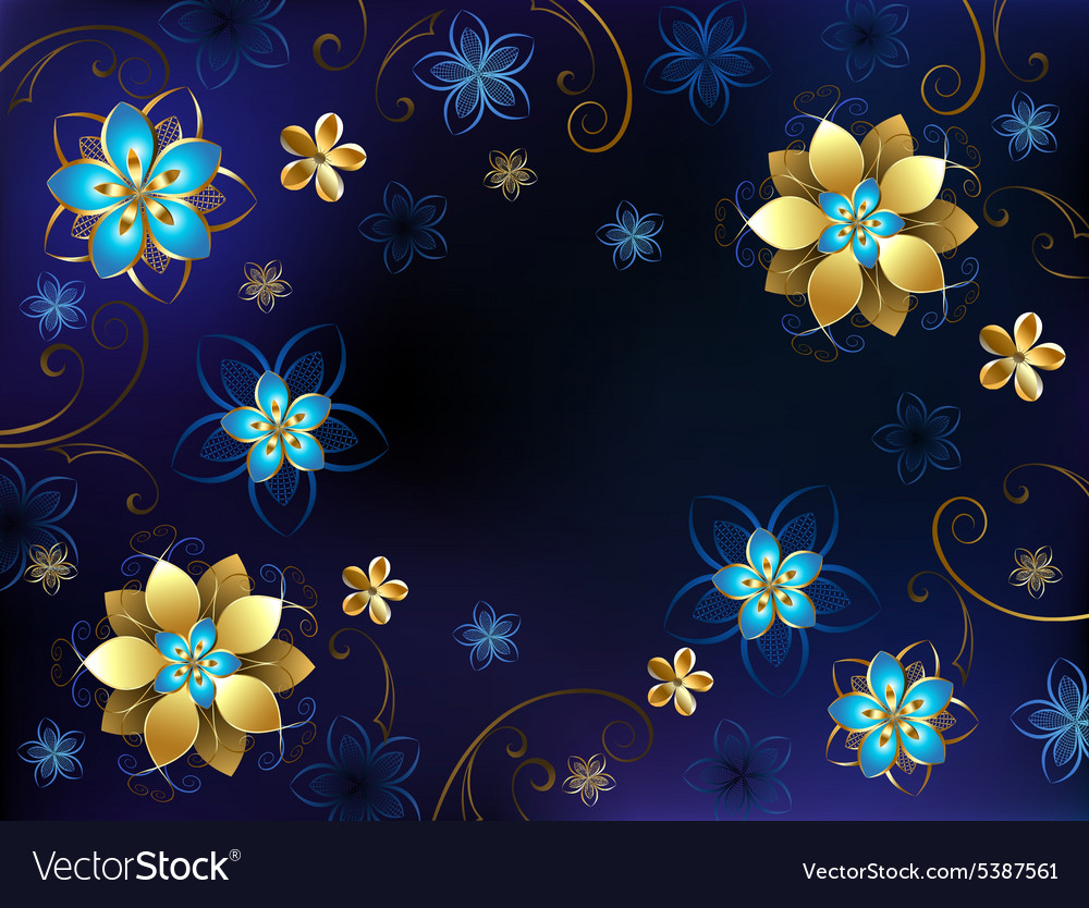 Detail Background Floral Blue Nomer 25