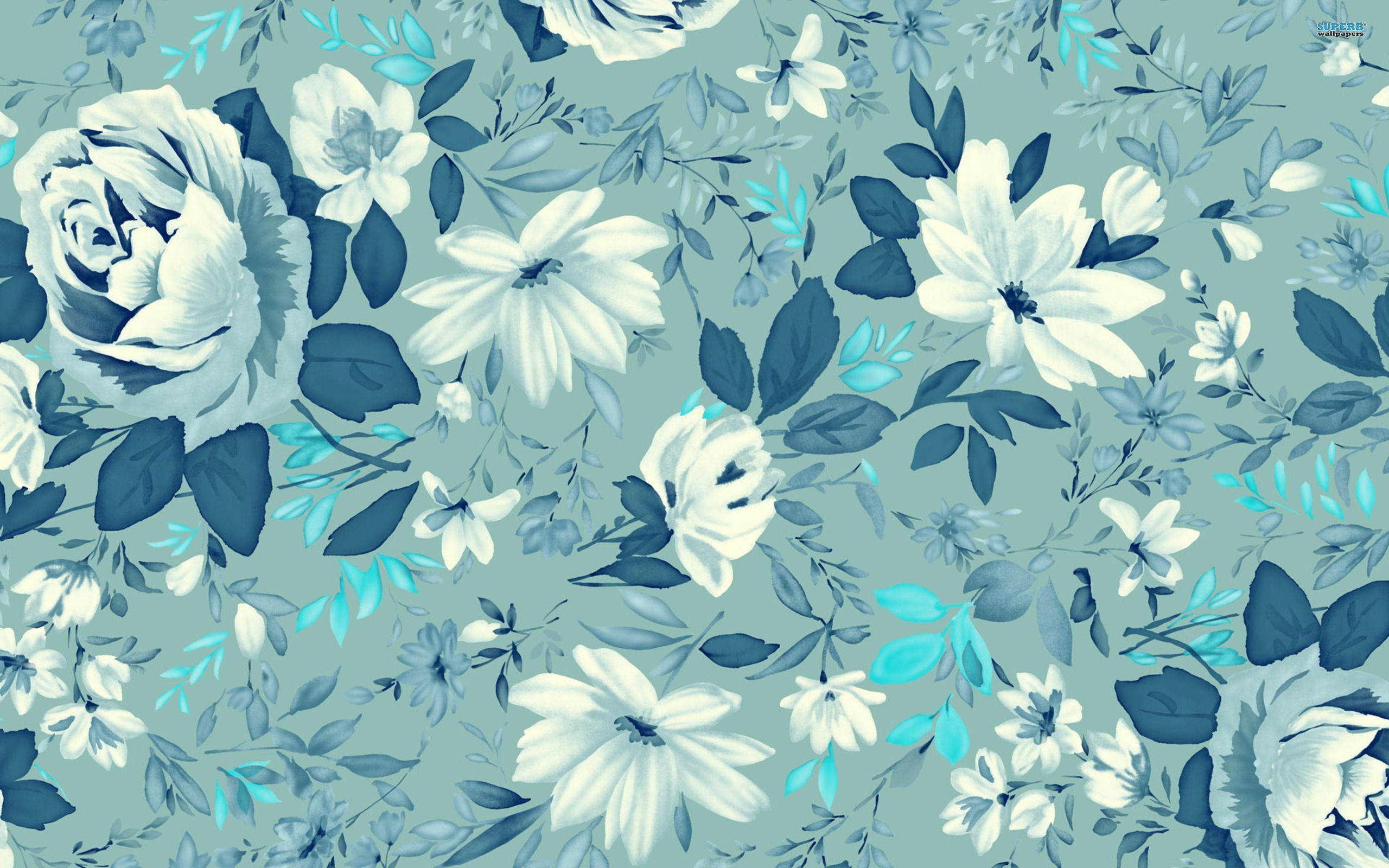 Detail Background Floral Blue Nomer 46