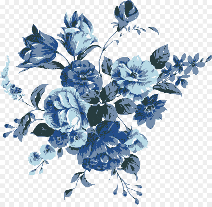 Detail Background Floral Blue Nomer 48