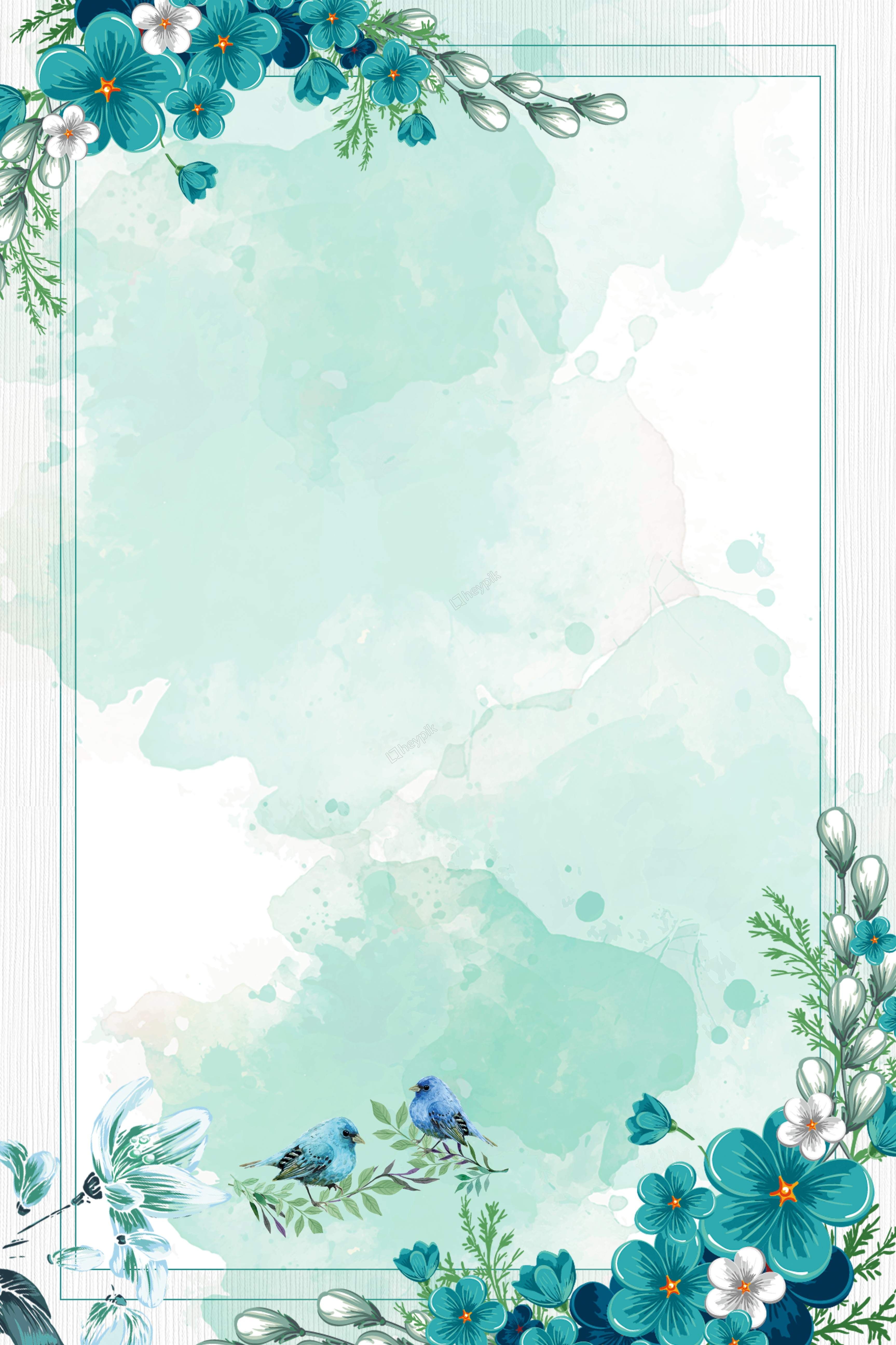 Detail Background Floral Blue Nomer 10