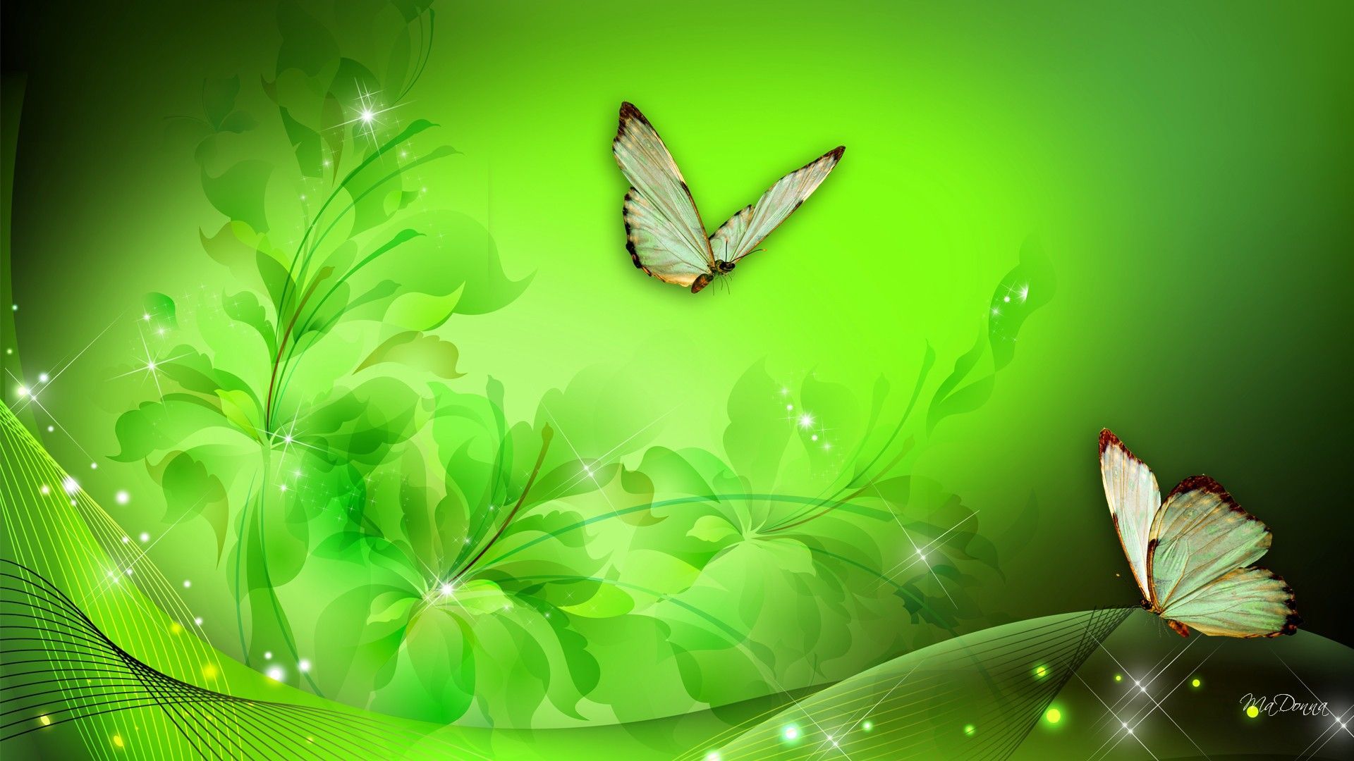 Download Background Flower Green Nomer 29