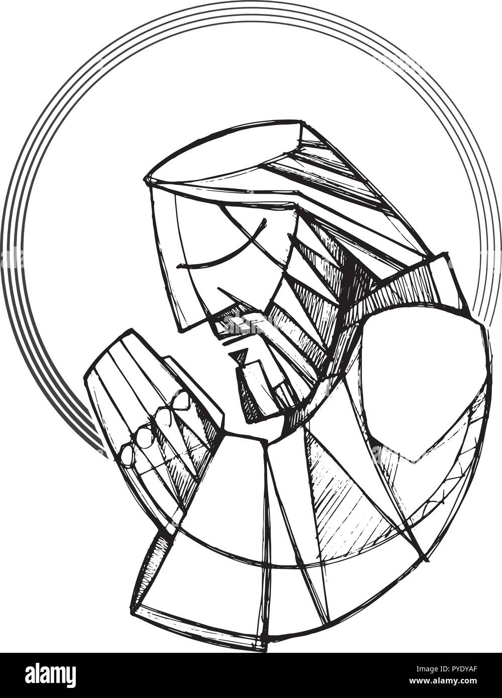 Detail Praying Drawing Reference Nomer 24