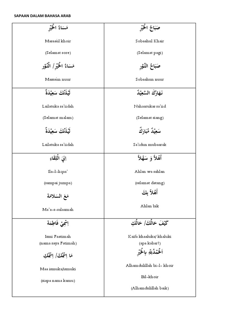 Detail Bahasa Arab Selamat Malam Nomer 22
