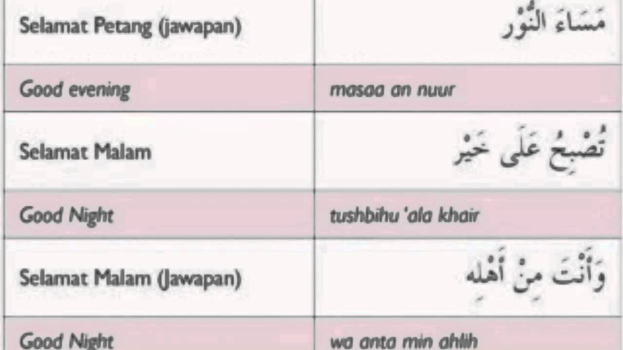 Detail Bahasa Arab Selamat Malam Nomer 30