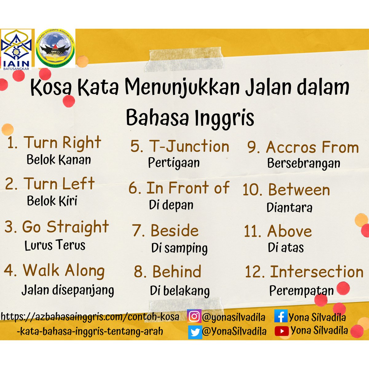 Detail Bahasa Inggris Belok Nomer 45