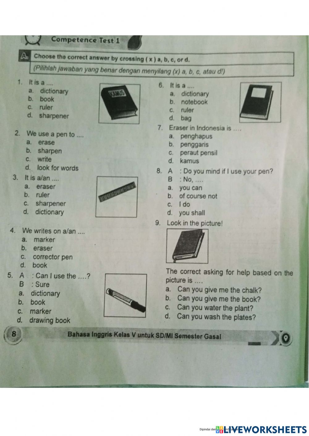 Detail Bahasa Inggris Penghapus Pensil Nomer 16