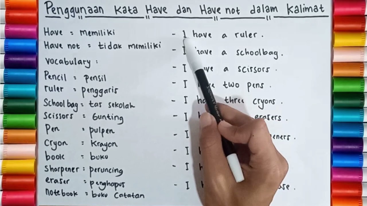 Detail Bahasa Inggris Penghapus Pensil Nomer 7