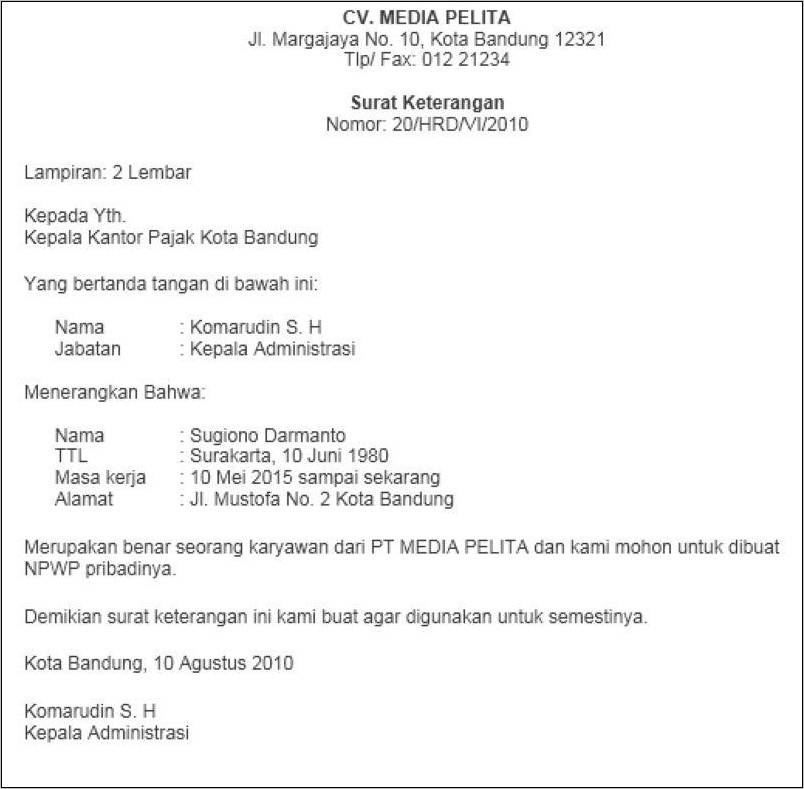 Detail Bahasa Inggris Surat Pengantar Nomer 3