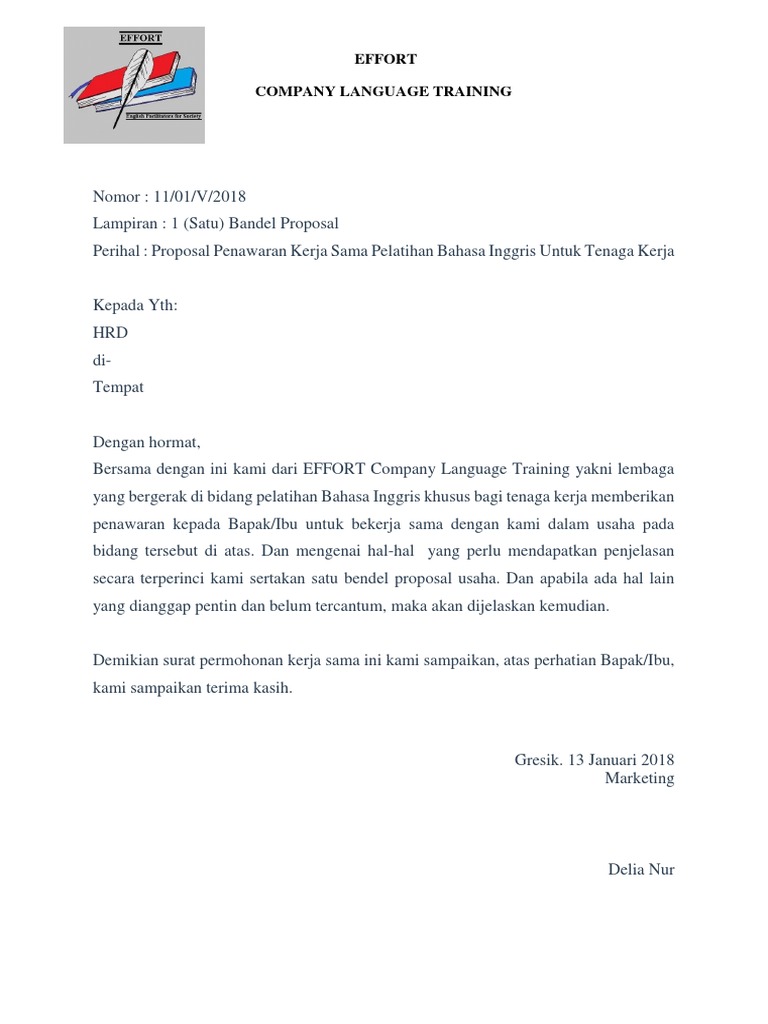 Detail Bahasa Inggris Surat Pengantar Nomer 7