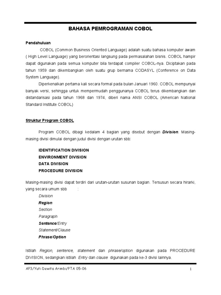 Detail Bahasa Pemrograman Cobol Nomer 17