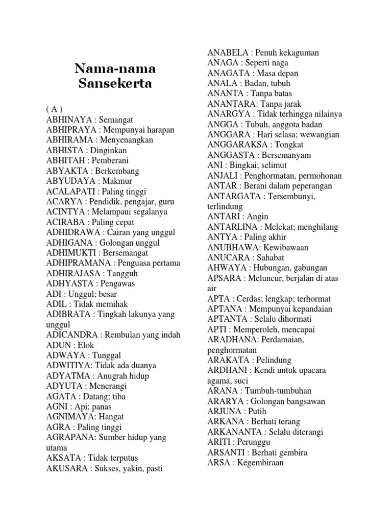 Detail Bahasa Sansekerta Sehat Nomer 5