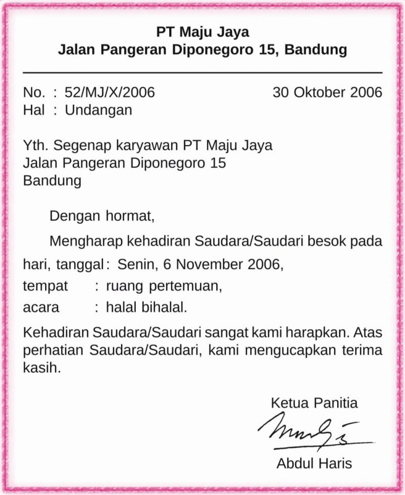 Detail Bahasa Surat Dinas Nomer 11