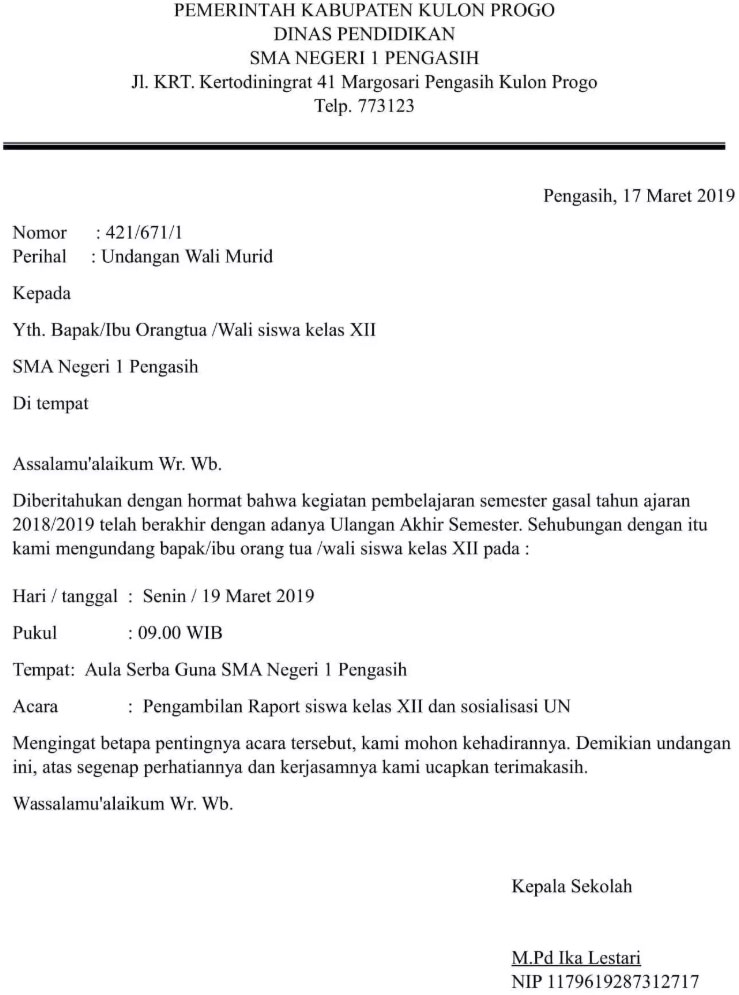 Detail Bahasa Surat Dinas Nomer 51