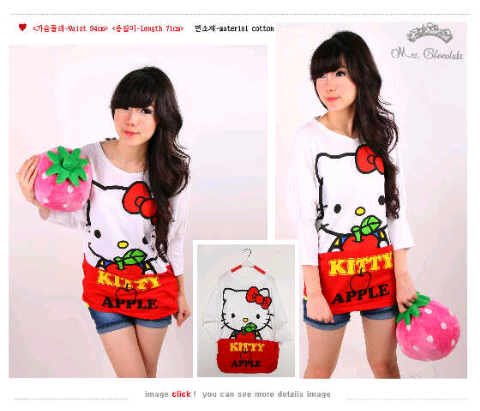 Detail Baju Kaos Lengan Panjang Hello Kitty Nomer 33