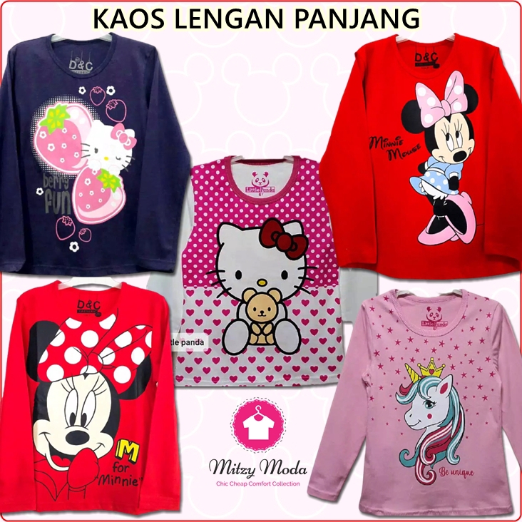 Detail Baju Kaos Lengan Panjang Hello Kitty Nomer 42