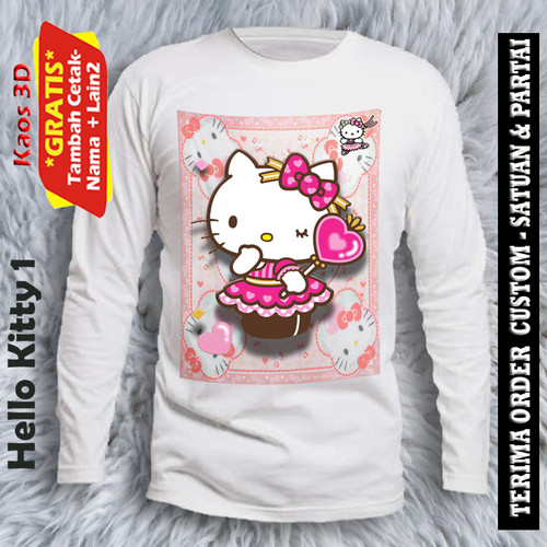 Detail Baju Kaos Lengan Panjang Hello Kitty Nomer 46