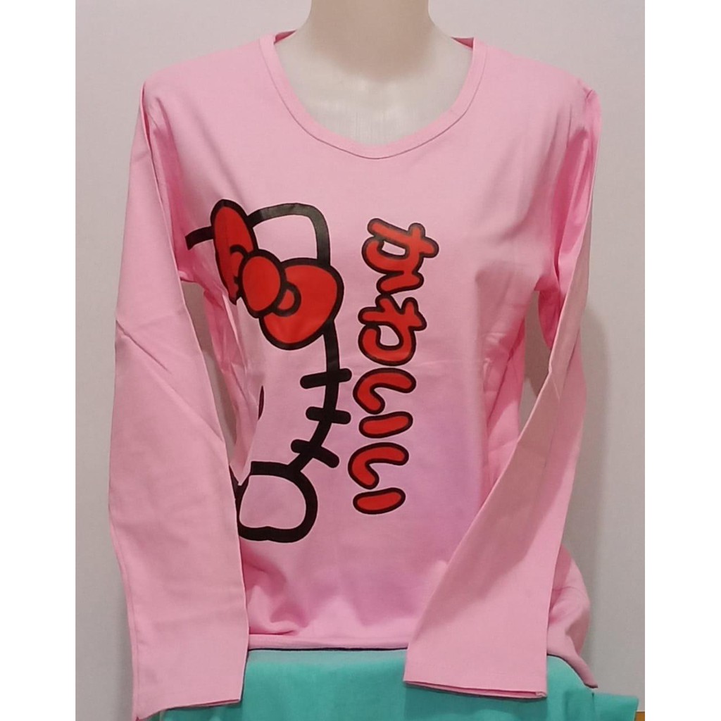 Detail Baju Kaos Lengan Panjang Hello Kitty Nomer 6