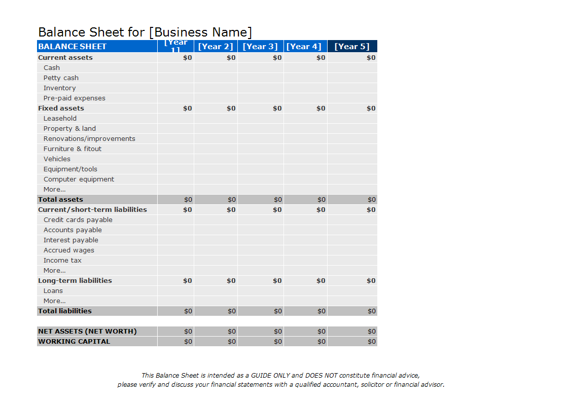 Detail Balance Sheet Template Nomer 21