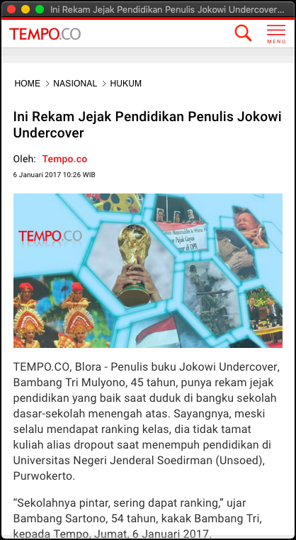 Detail Bambang Tri Penulis Buku Undercover Jokowi Nomer 43