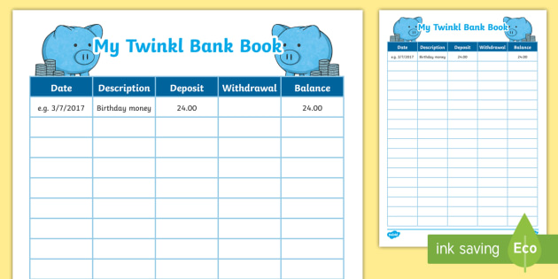 Detail Bank Book Template Nomer 23