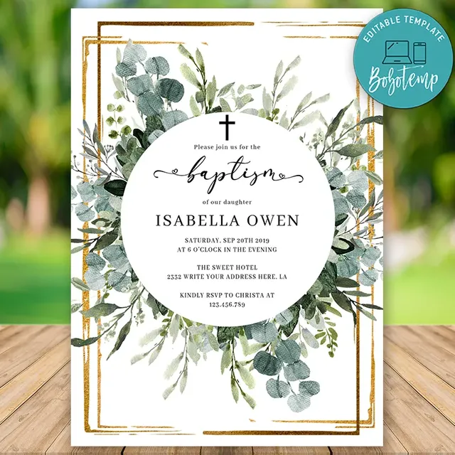 Detail Baptism Invitation Template Nomer 39