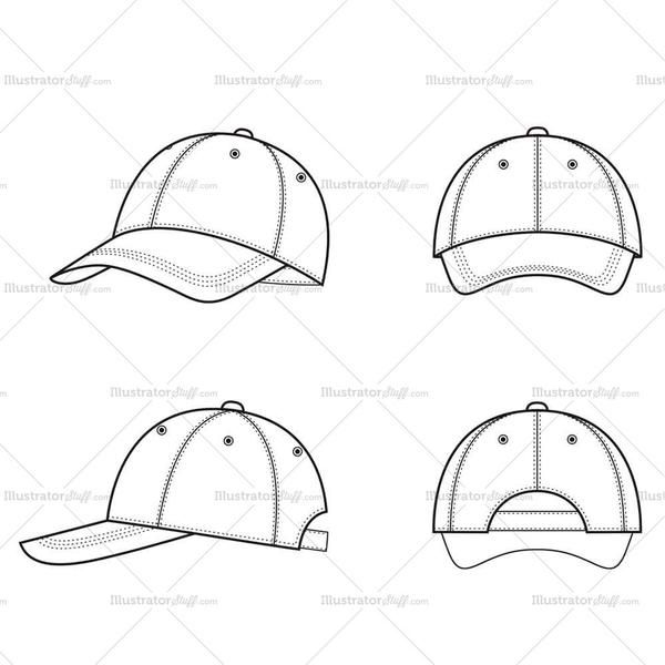 Detail Baseball Cap Template Illustrator Nomer 32