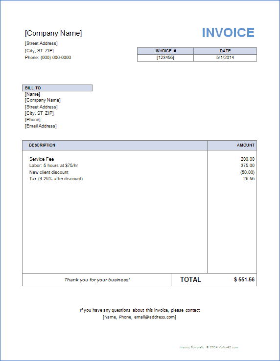 Basic Invoice Template Word - KibrisPDR