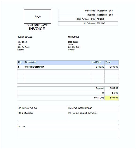 Detail Basic Invoice Template Word Nomer 15