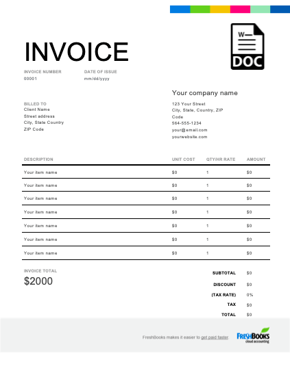 Detail Basic Invoice Template Word Nomer 21