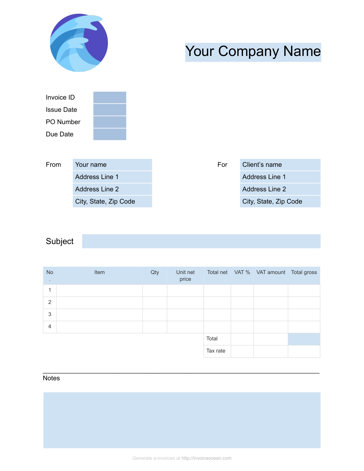 Detail Basic Invoice Template Word Nomer 32