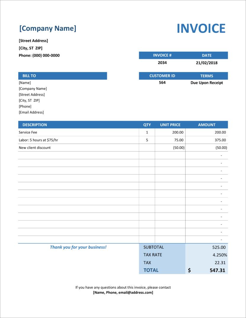 Detail Basic Invoice Template Word Nomer 33