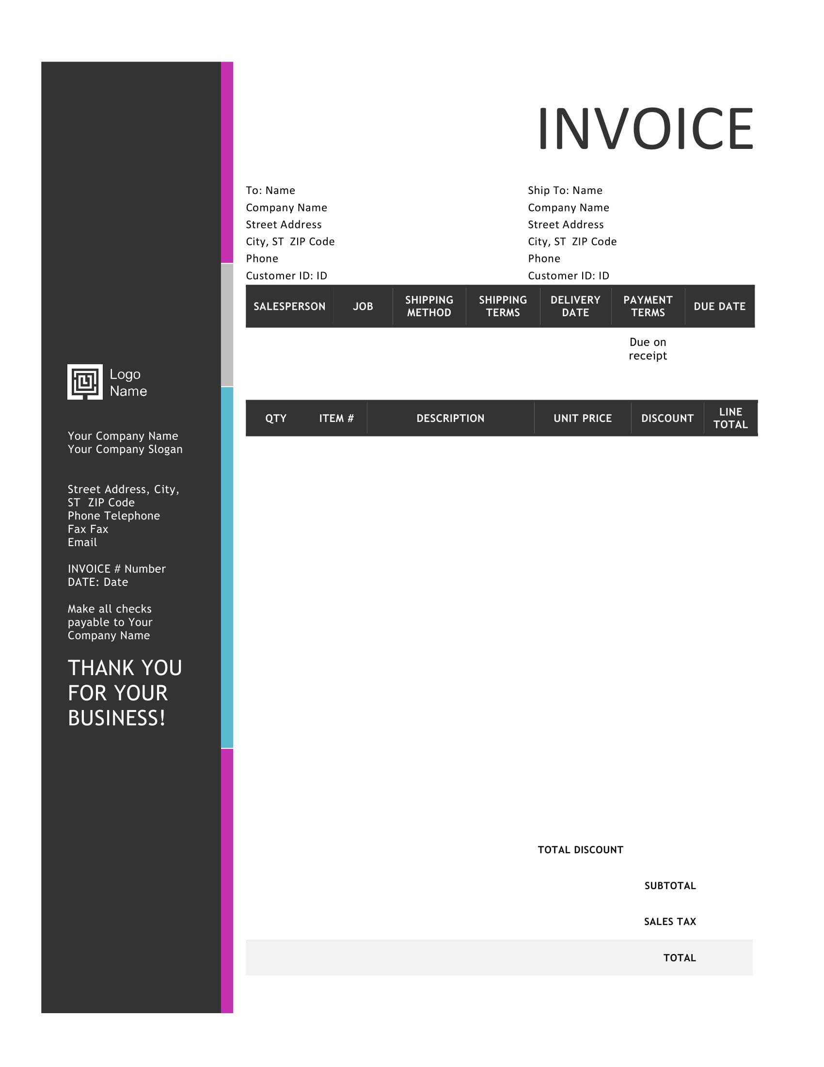 Detail Basic Invoice Template Word Nomer 35