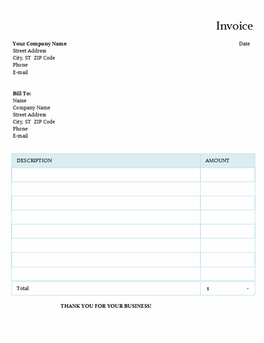 Detail Basic Invoice Template Word Nomer 5