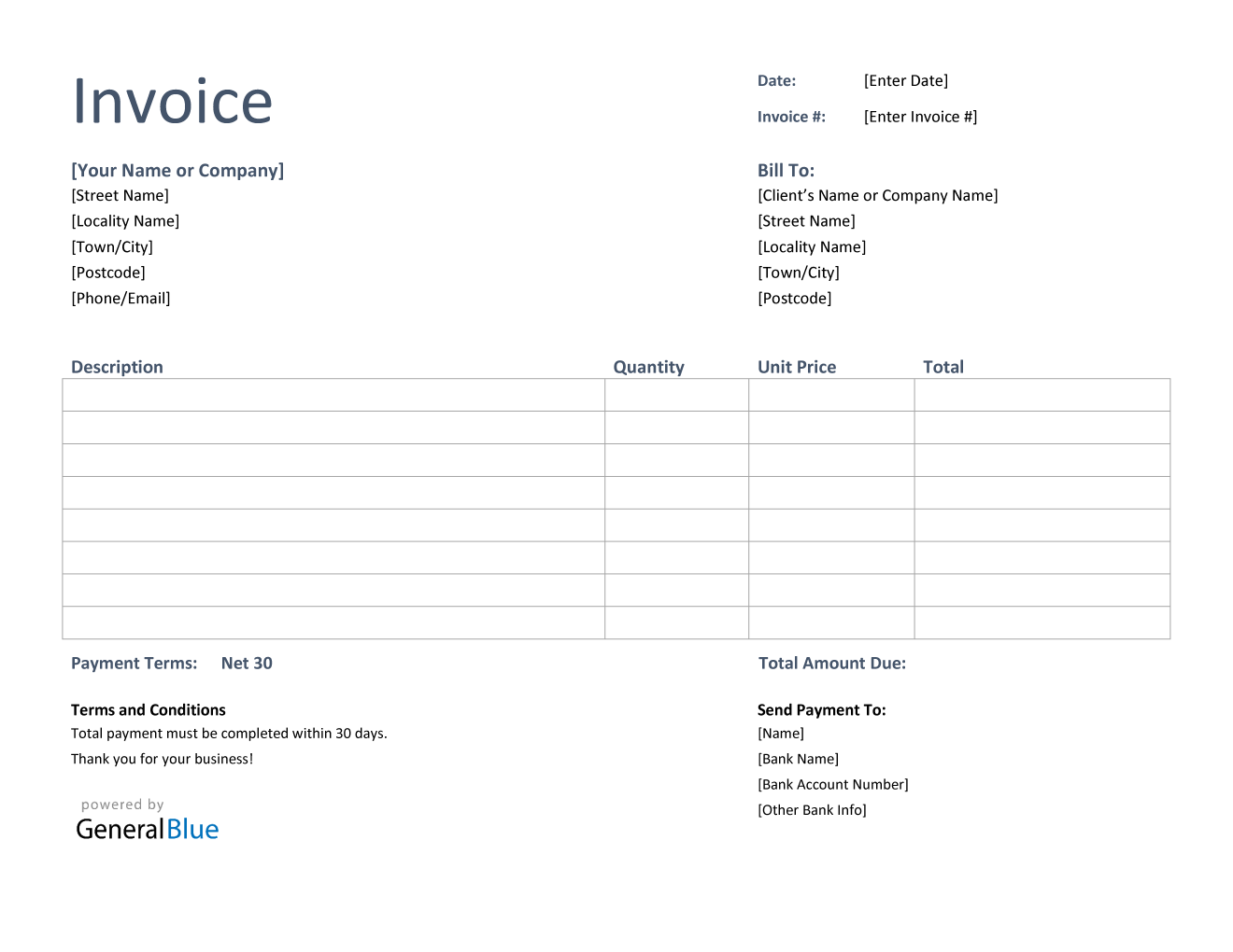 Detail Basic Invoice Template Word Nomer 40