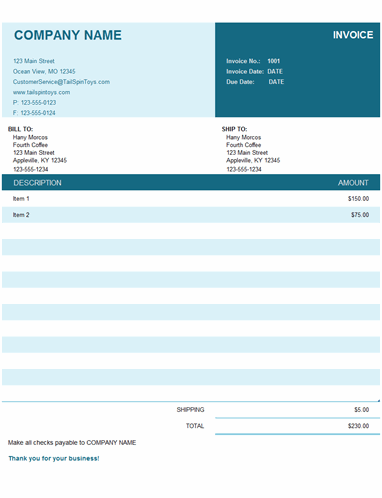 Detail Basic Invoice Template Word Nomer 43