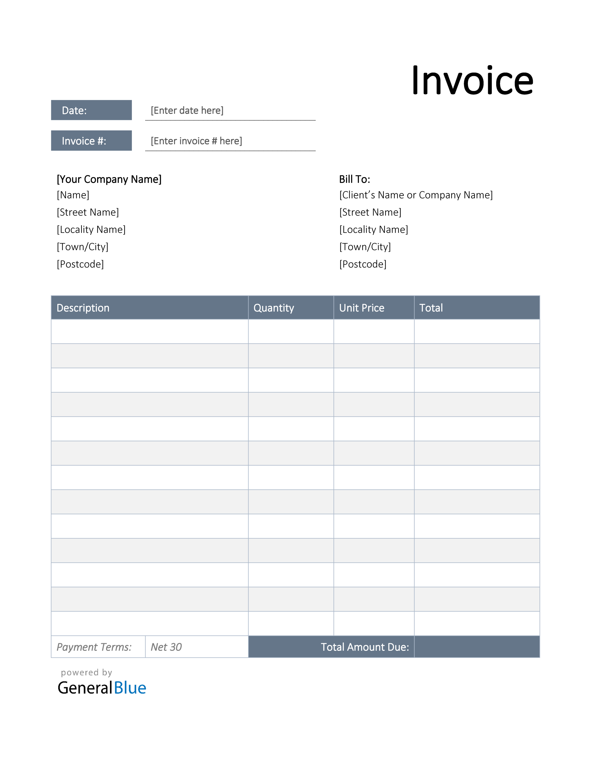 Detail Basic Invoice Template Word Nomer 9