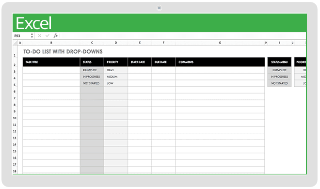 Basic Spreadsheet Template - KibrisPDR